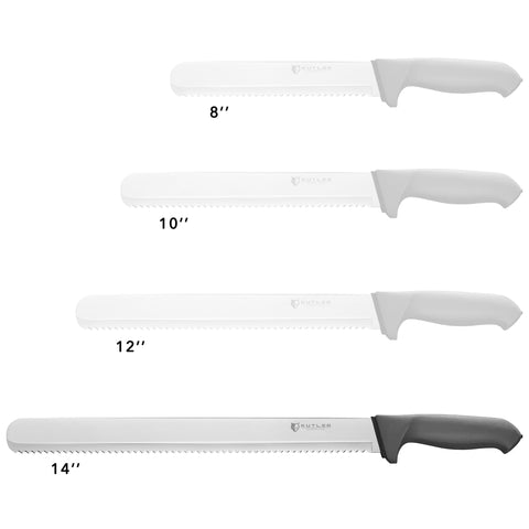 Cuchillo KUTLER en tabla de cortes para servir rebanadas.