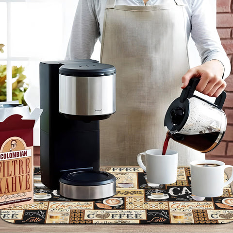 Alfombra absorbente Kuyig Home para café, facilita la limpieza de la cocina.