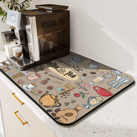 Kuyig Home alfombrilla secado cafetera, alta absorción para proteger la encimera