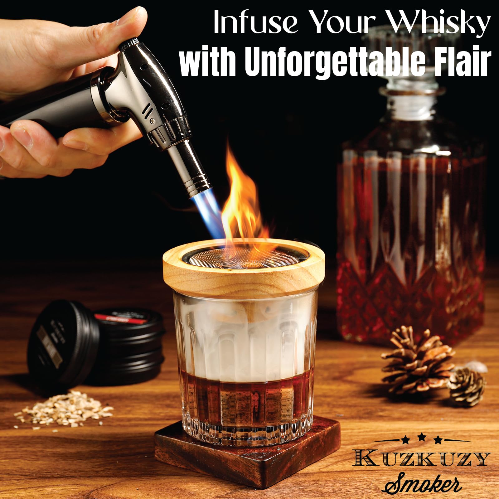 KUZKUZY chips de madera para sabores, ideal para personalizar cócteles y whisky
