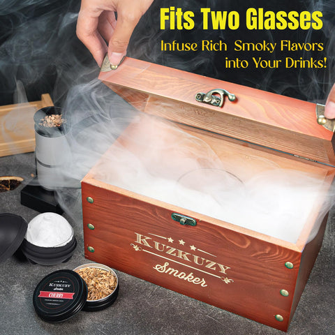 KUZKUZY Conjunto de Ahumado para Cócteles: caja de madera, presentación elegante