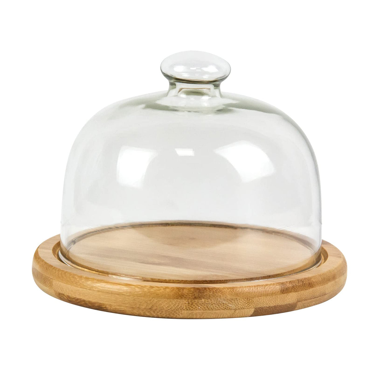Domo de vidrio KVMORZE con base para pastel, exhibe con elegancia.