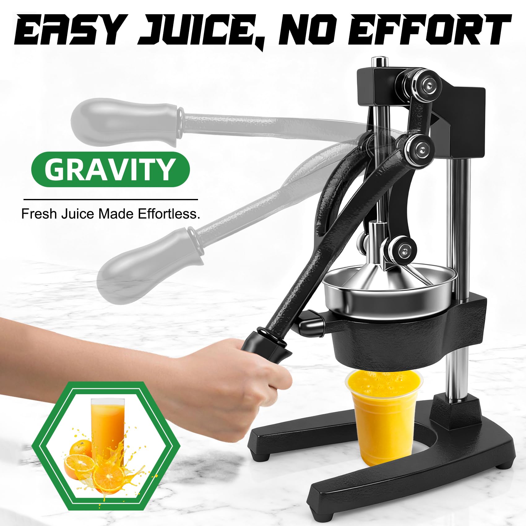 KVZKVZ exprimidor manual, cuenco de 5 pulgadas para cítricos grandes.