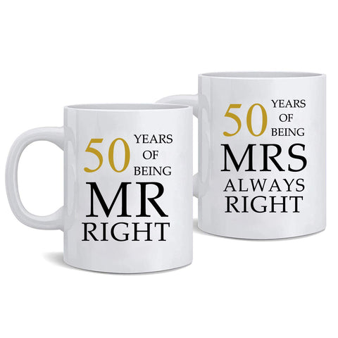 Taza Kwieema 50 aniversario para parejas, ideal para café diario.