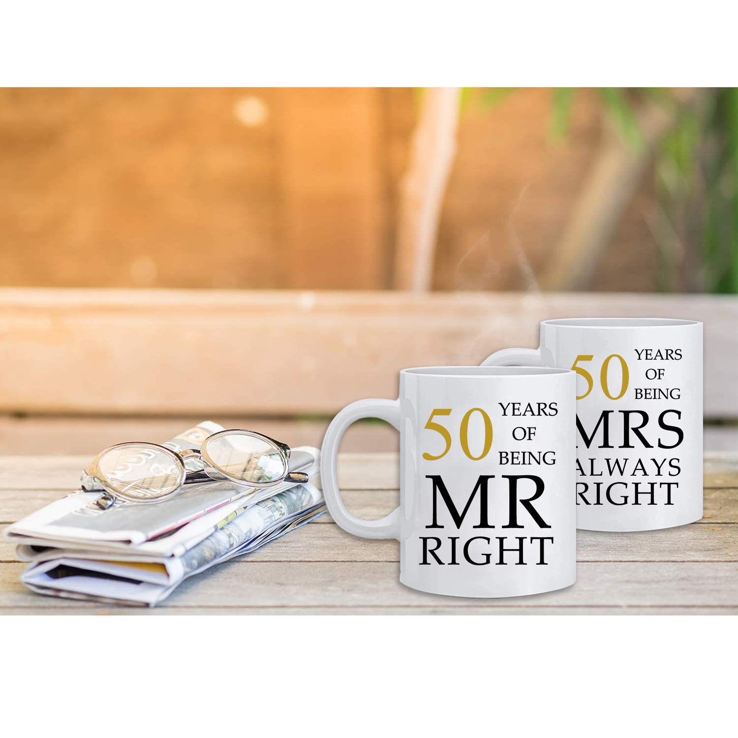 Taza para 50 años de matrimonio de abuelos, regalo cálido.