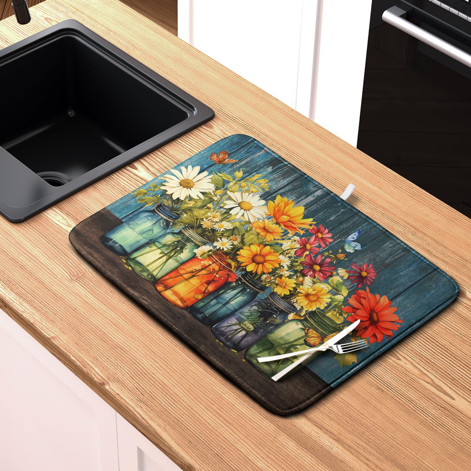 Kwlegh Daisy, tamaño 18x24 pulgadas, encimera amplia para utensilios