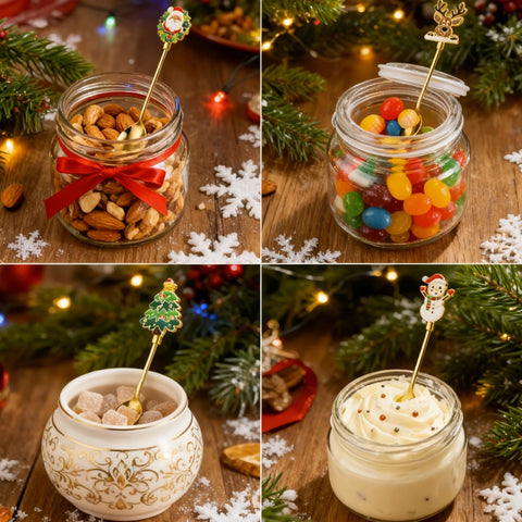 Kwlyon cucharas navidad muneco nieve, ideal para postres y bebidas