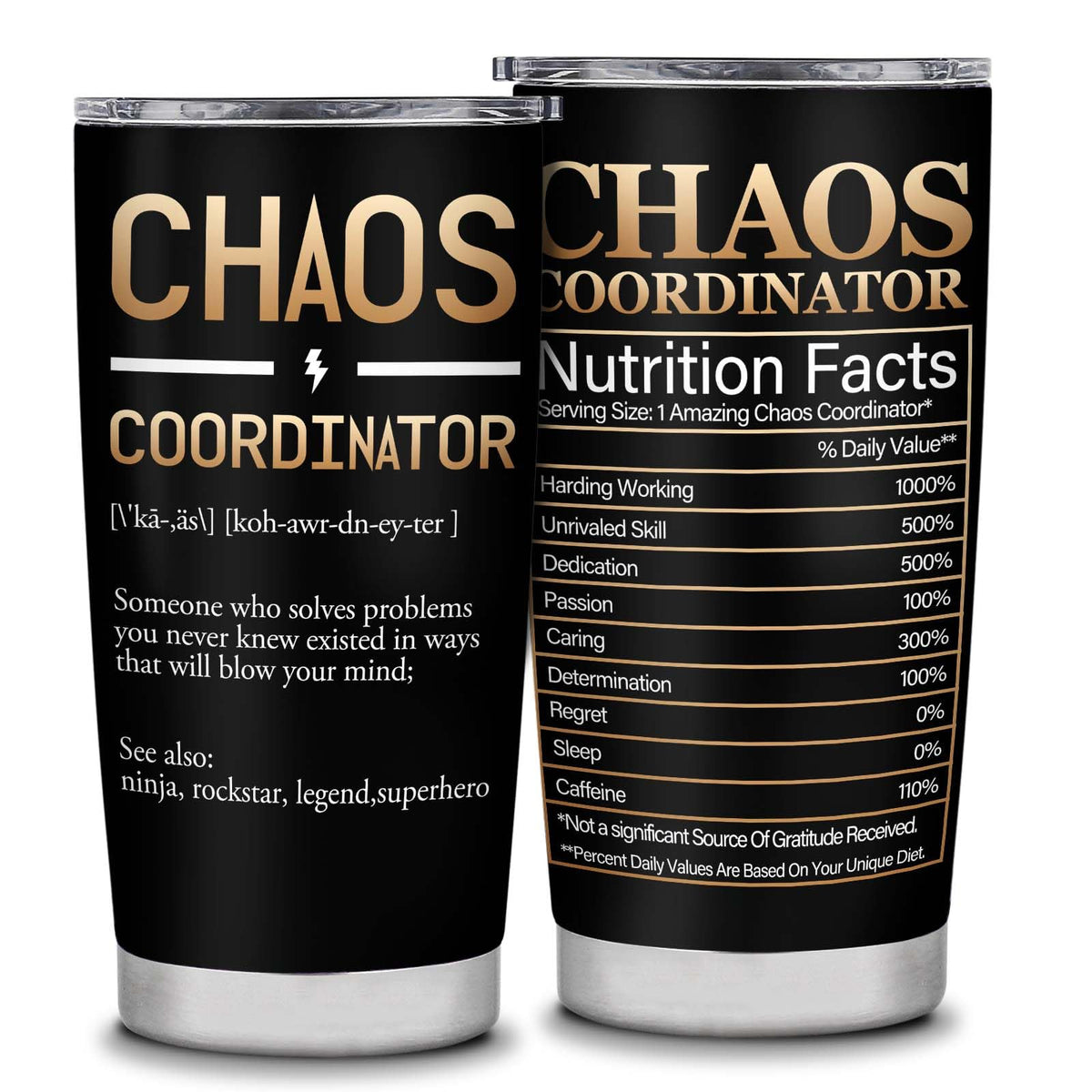 Kwsnatel Vaso térmico Chaos Coordinator con diseño ergonómico para oficina.