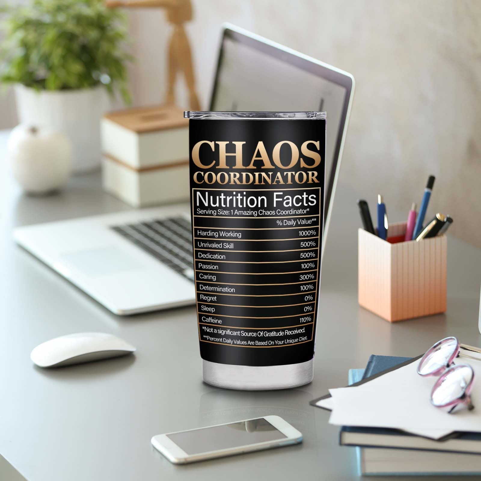 Kwsnatel Vaso térmico Chaos Coordinator para viaje, ligero y práctico.