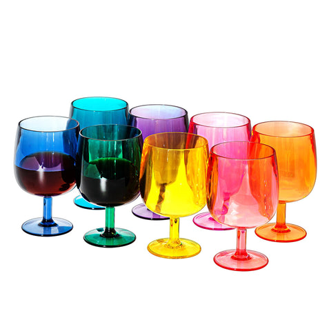 Copas de vino acrílicas clásicas de KX-WARE, claras y duraderas para uso diario.