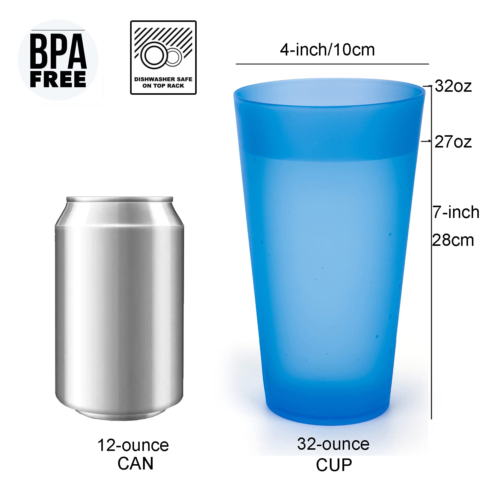 Conjunto apilable de vasos KX-WARE 32 onzas, ahorro de espacio para despachos