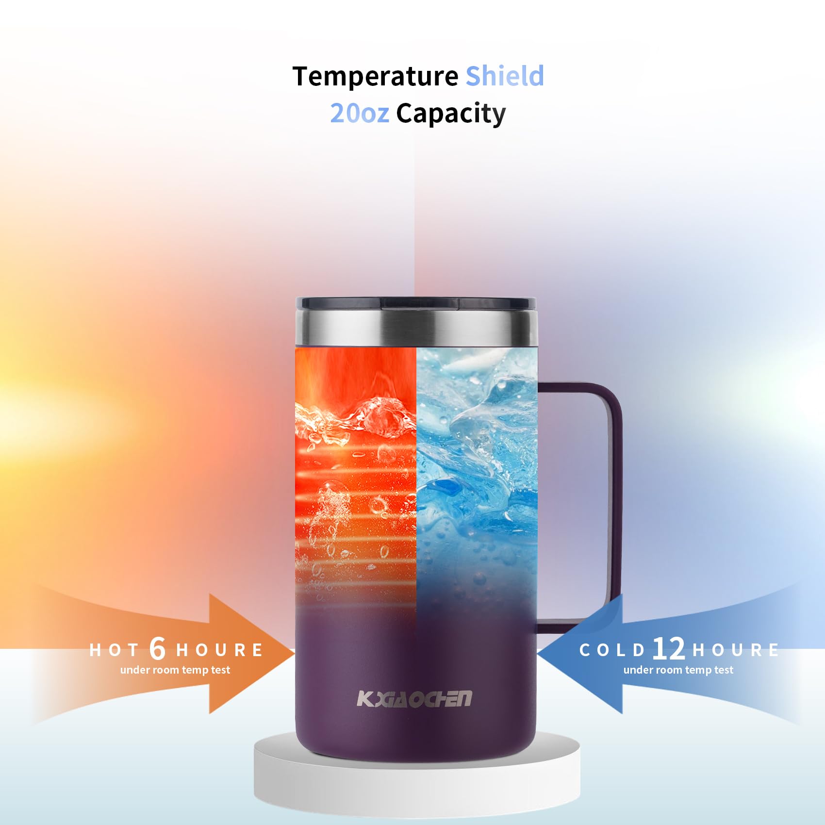 KXIAOCHEN 20oz taza con manija antideslizante para un manejo cómodo