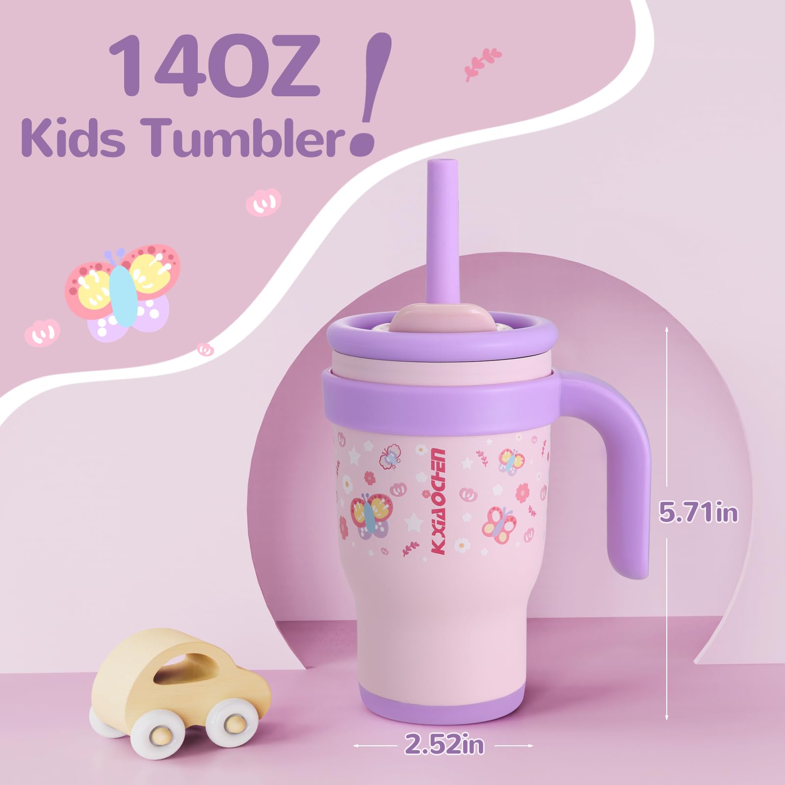 KXIAOCHEN tumbler con tapa 2 en 1 voltear, opción de beber versátil.