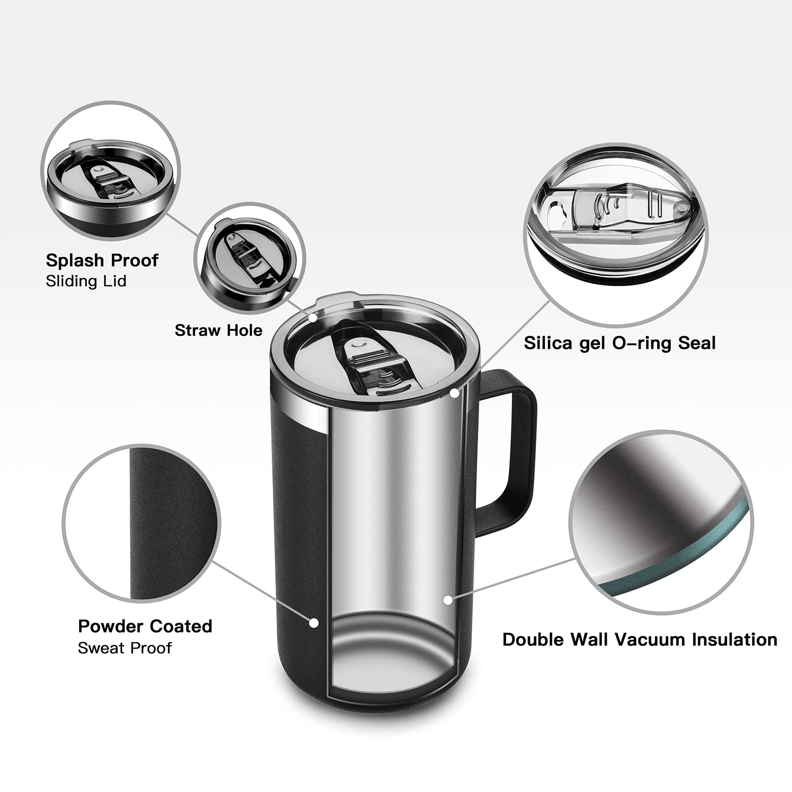 Taza térmica para exteriores de KXIAOCHEN, ideal para camping y ruta.