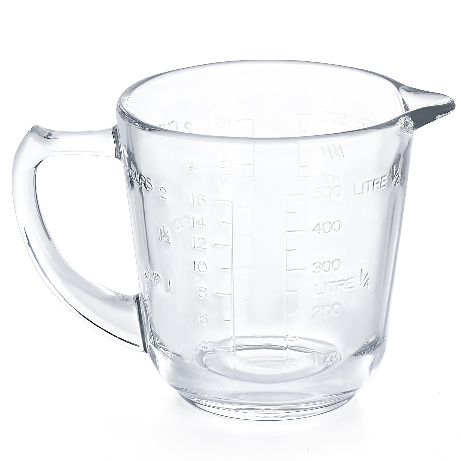 KYDLLF tazas medidoras de vidrio para zurdos con dos escalas legibles