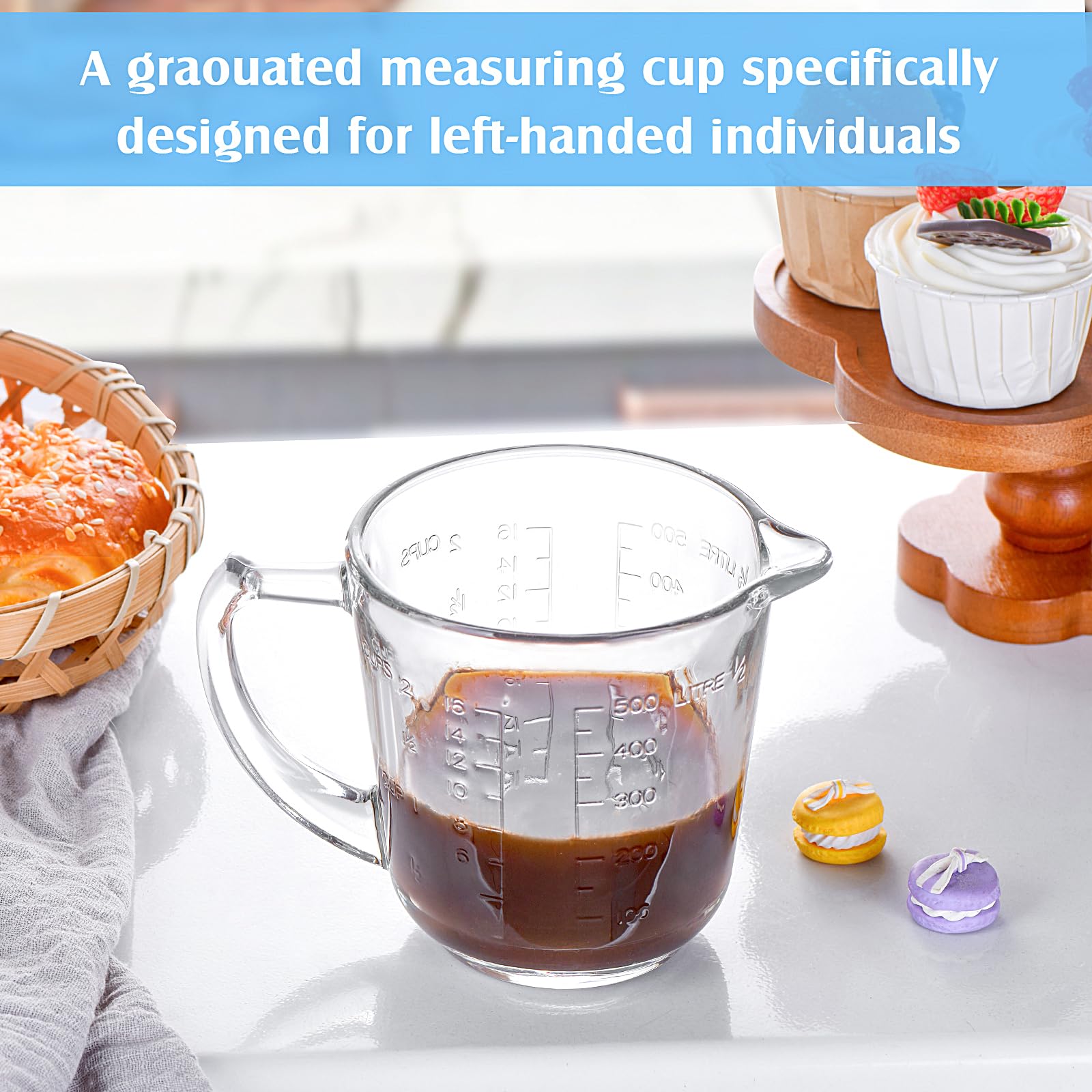 KYDLLF taza medidora de vidrio grueso y resistente para uso diario