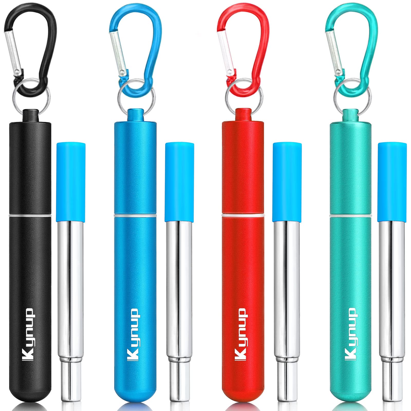 Pajillas de acero Kynup telescópicas, fáciles de llevar en cualquier bolso.