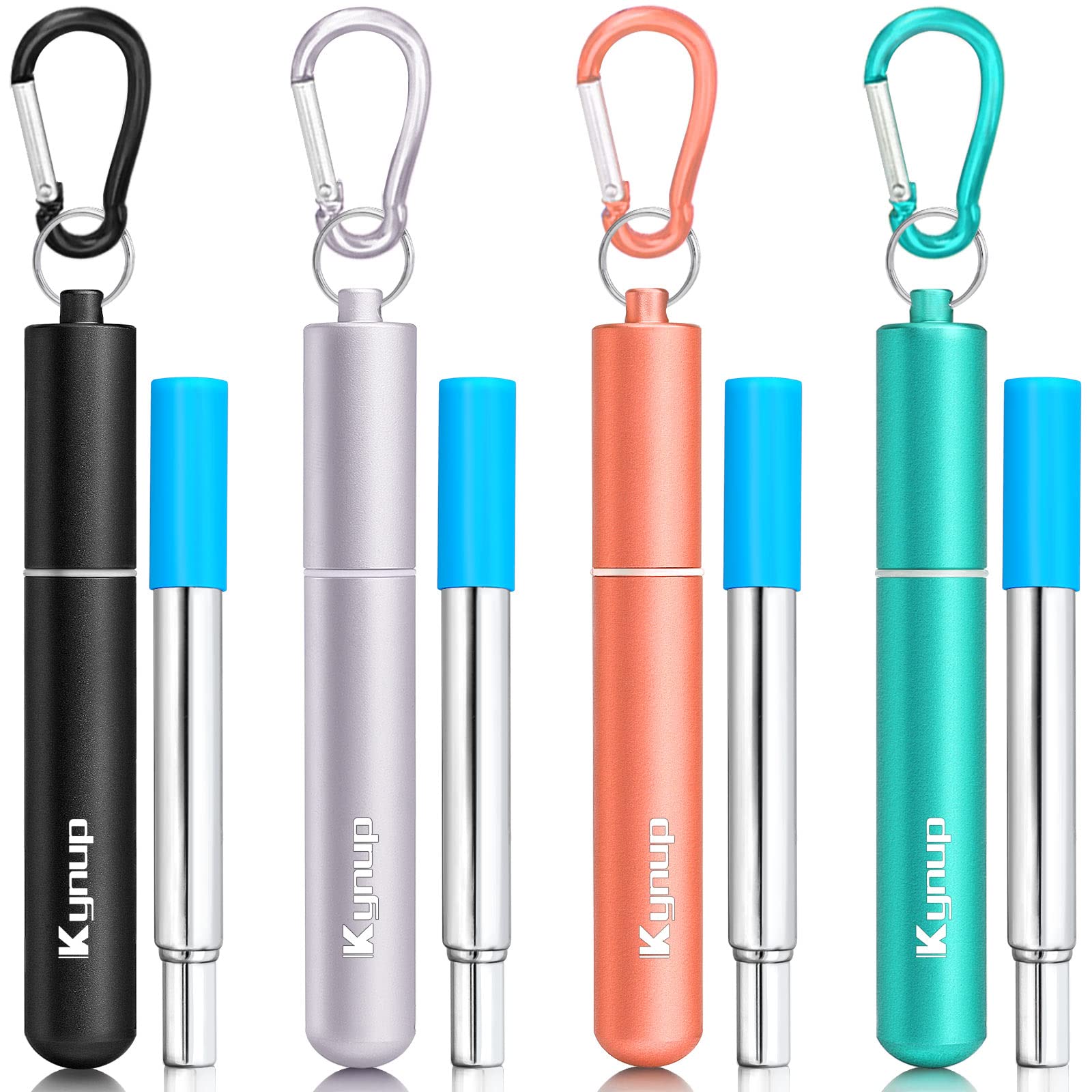 Pajitas Kynup de acero inoxidable con estuche portátil para viajar