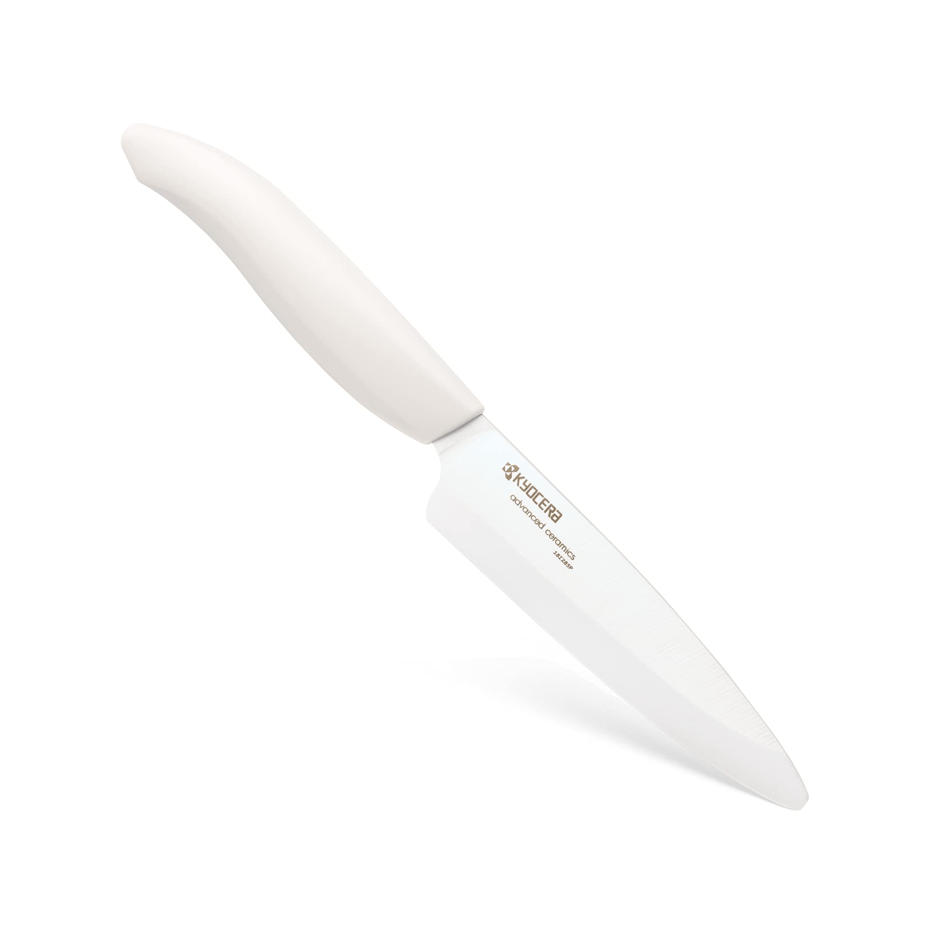 Cuchillo utilitario KYOCERA con mango blanco para cortes precisos y duraderos