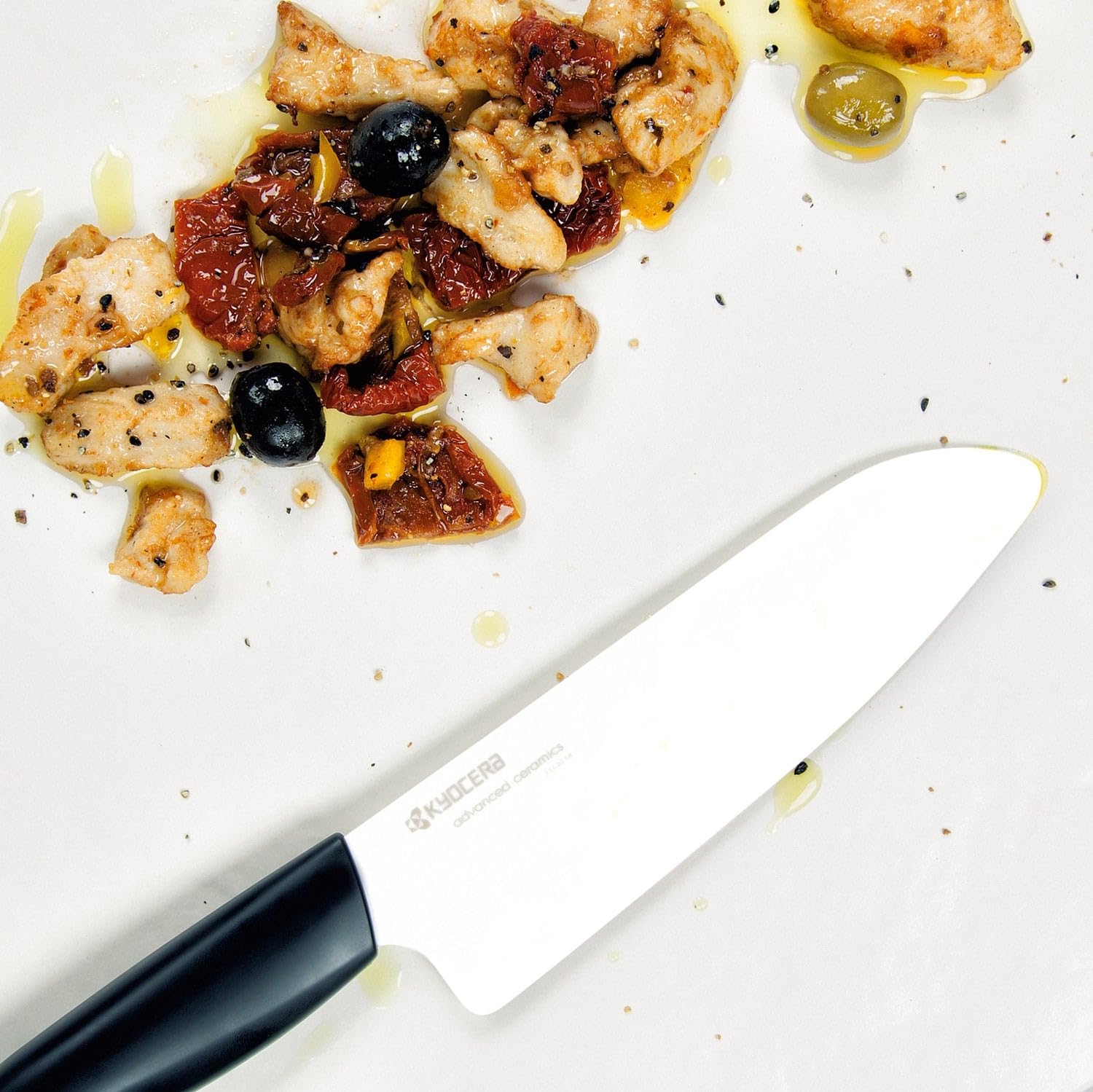 Kyocera FK-140-WH cuchillo santoku, uso versátil para fruta, verdura y carne.