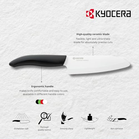 Hoja cerámica blanca Kyocera Revolution para cortes finos en verduras