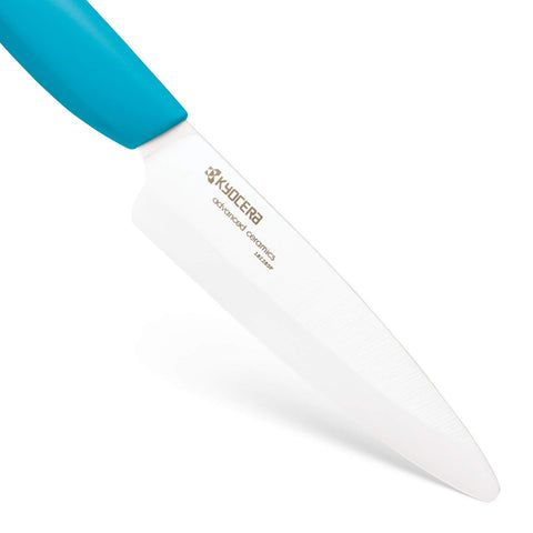 Kyocera Revolution 4-25 azul, hoja cerámica para verduras sin esfuerzo.