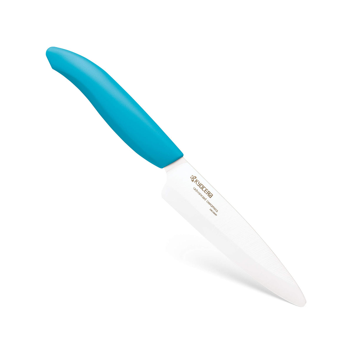 Kyocera Revolution 4-25 azul, mango ergonómico para cortar frutas con precisión.