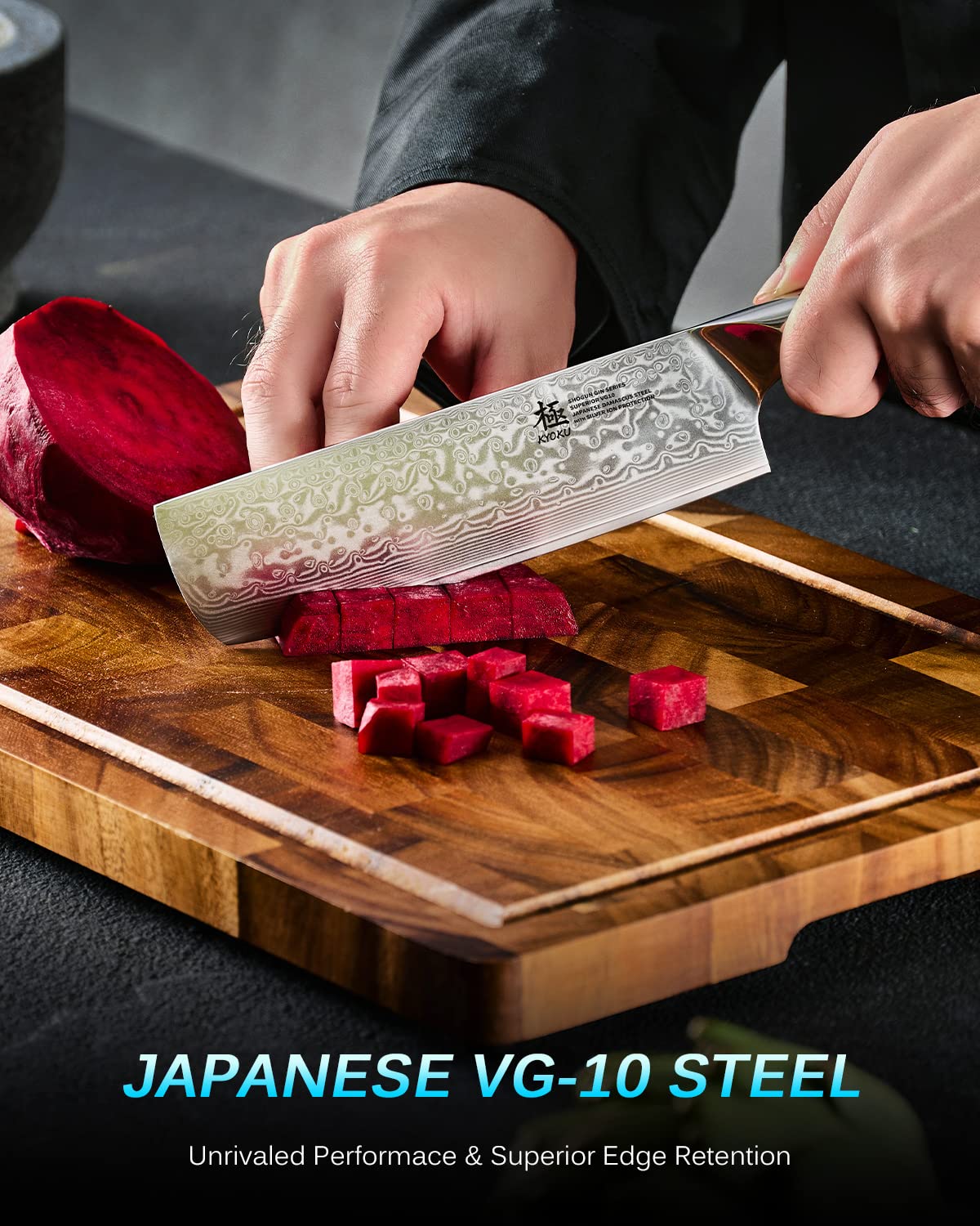 Corte versátil de KYOKU para verduras, frutas y carne