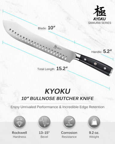 KYOKU cuchillo carnicero diez pulgadas cortes certeros en carne