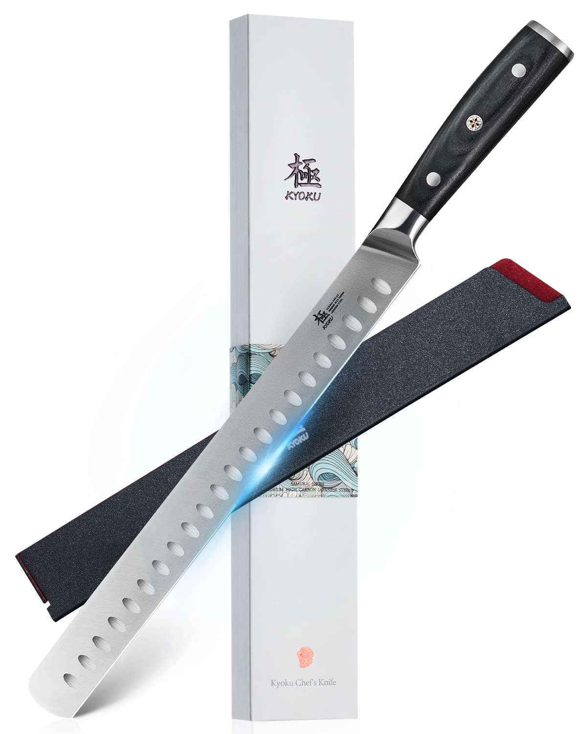 KYOKU cuchillo rebanar 12 pulgadas para cortes uniformes y profesionales