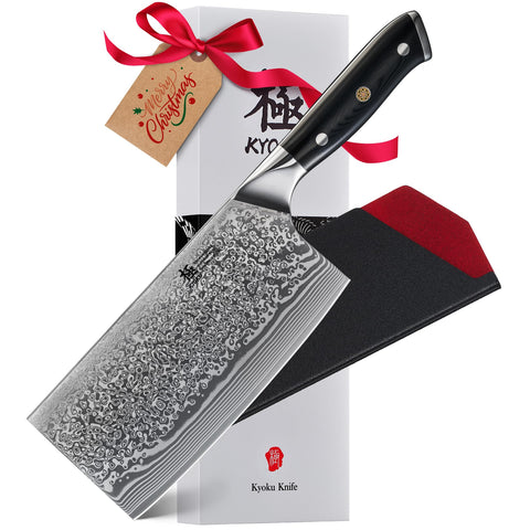 KYOKU cuchillo vegetal con acero damasco VG10, filo duradero para cortes precisos.