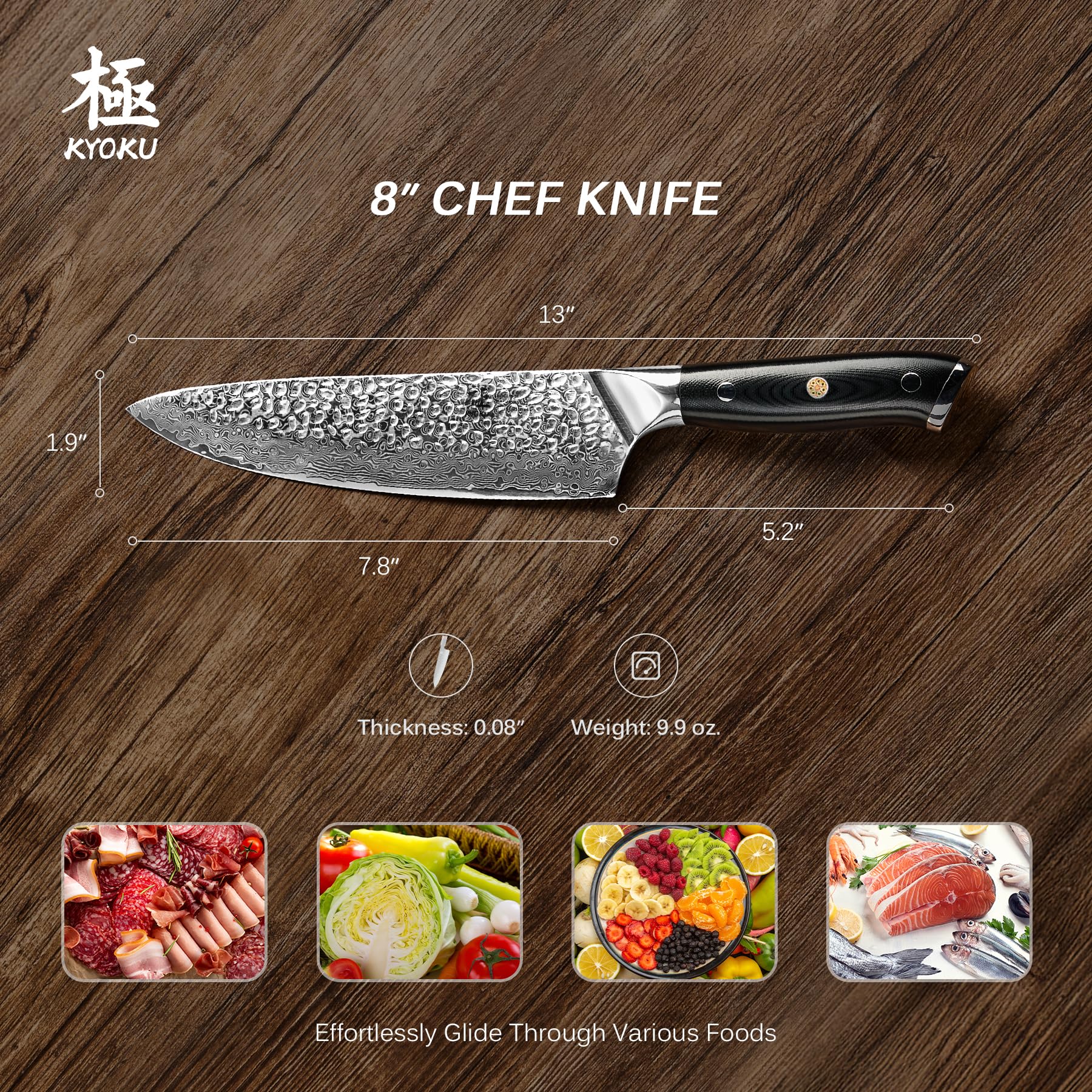 KYOKU Corte preciso para carnes y pescados sin esfuerzo.