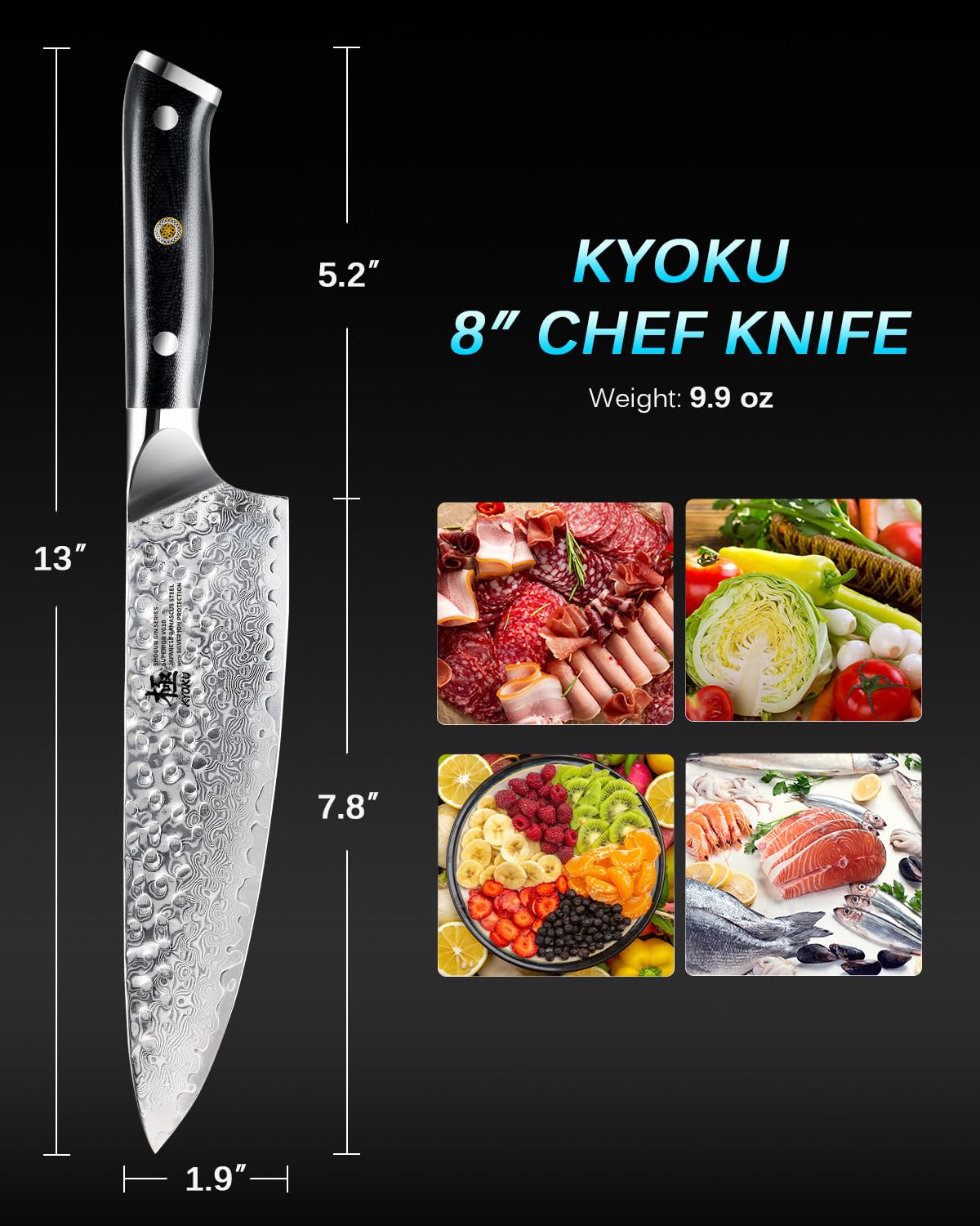 KYOKU Gin Series pasador mosaico añade estilo y durabilidad al mango