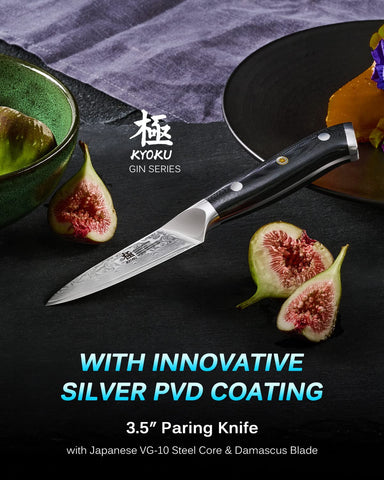 KYOKU Gin Series cuchillo pelador para pelar verduras y frutas con control.