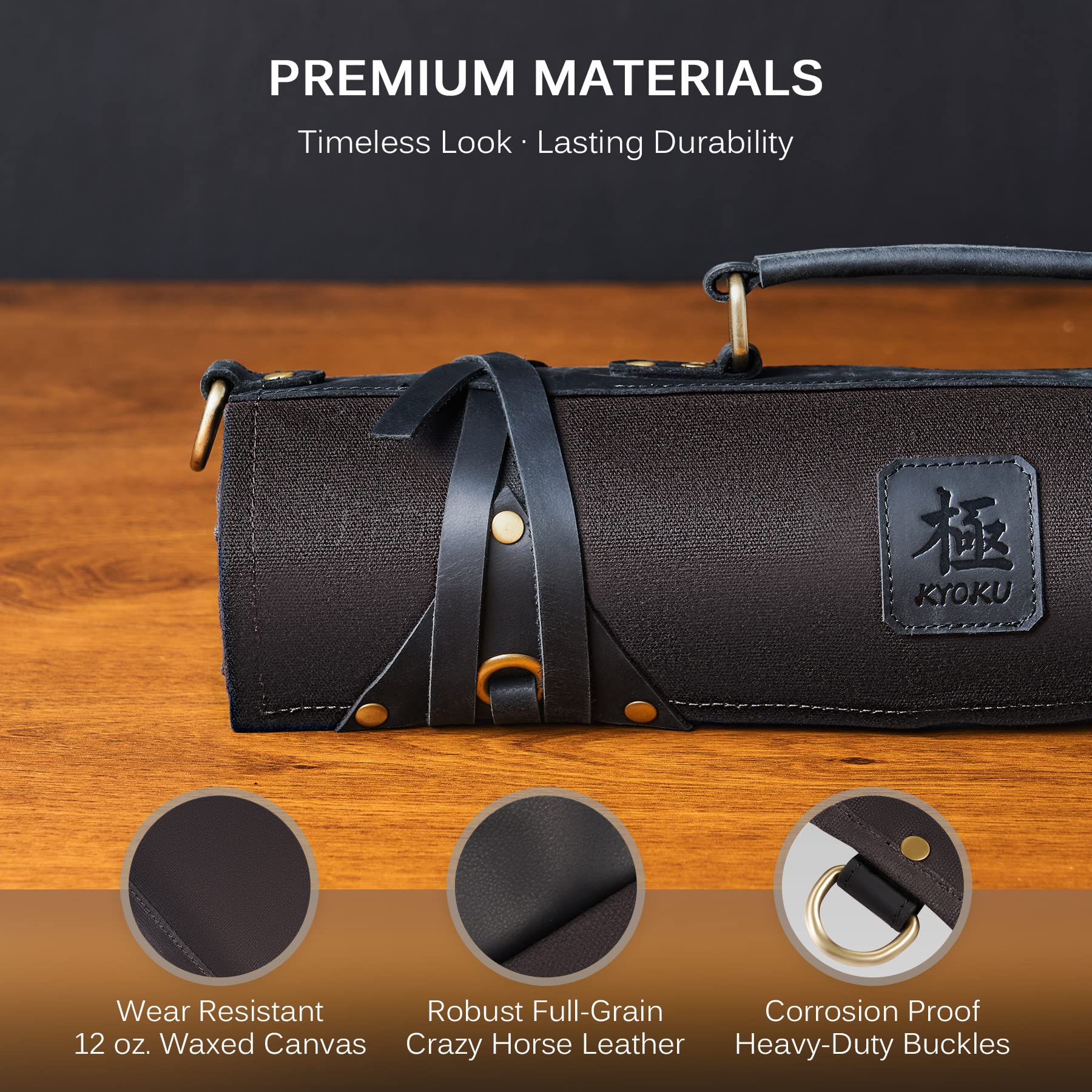 KYOKU mango de cuero genuino para un transporte cómodo