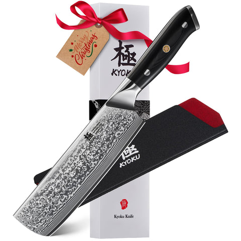 KYOKU Nakiri, hoja damascena VG10, para cortes precisos de verduras.