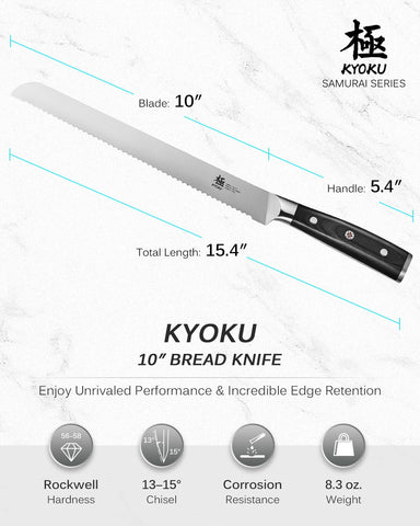 Cuchillo KYOKU Samurai 10 con funda incluida para almacenamiento seguro