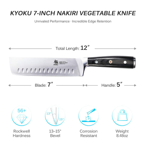 KYOKU Nakiri 7 - vaina y estuche para guardado seguro.