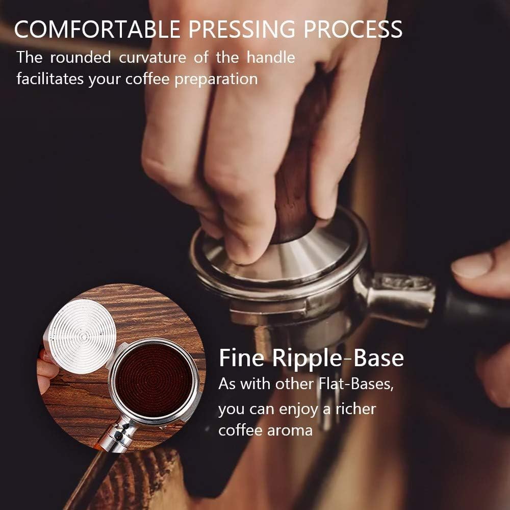 KYONANO tampón 51mm, compatible con portafiltro 51mm para extracción estable.