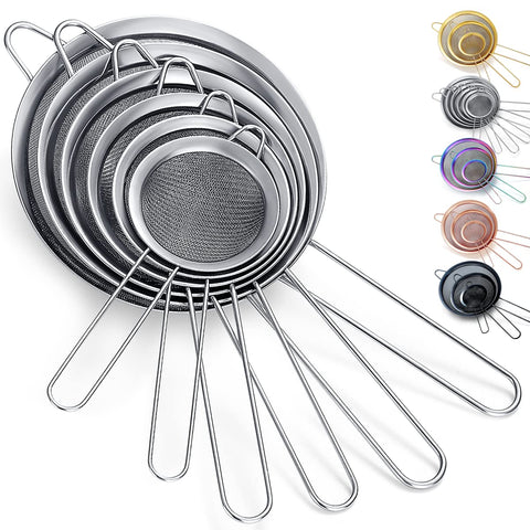 Kyraton coladores de malla fina 6 piezas para colar ingredientes fácilmente y conservar texturas.