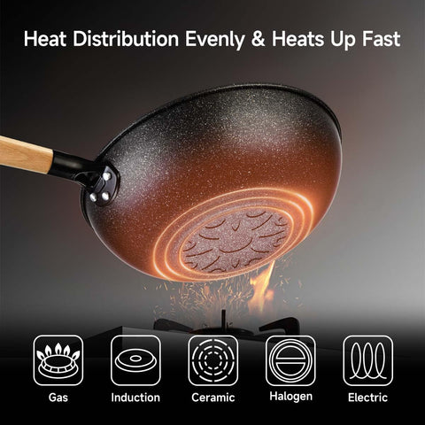 KYTD Wok con cesta de vapor para cocinar al vapor saludable.