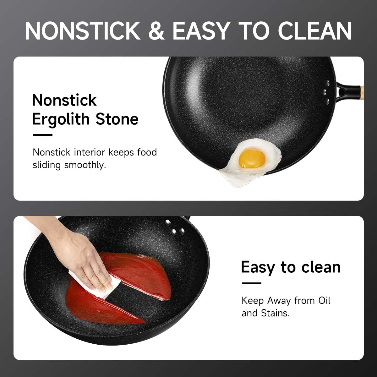 KYTD Wok es compatible con inducción y gas para mayor versatilidad.