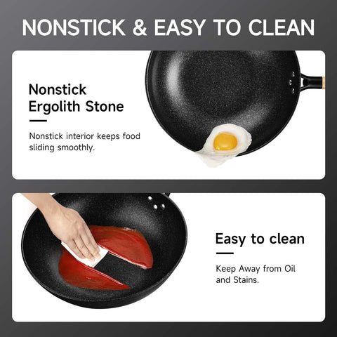KYTD Wok es compatible con inducción y gas para mayor versatilidad.