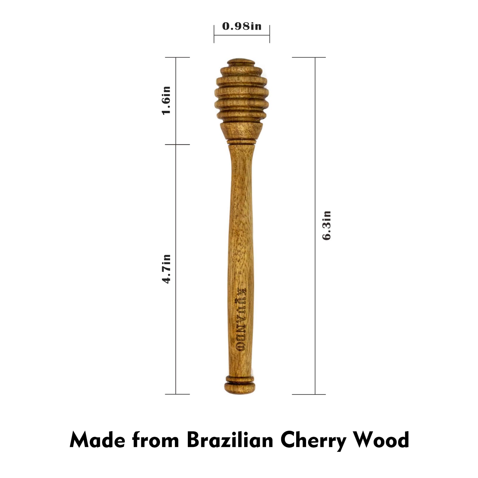 Juego de dos cucharillas KYVANDO para miel, cerezo brasileño