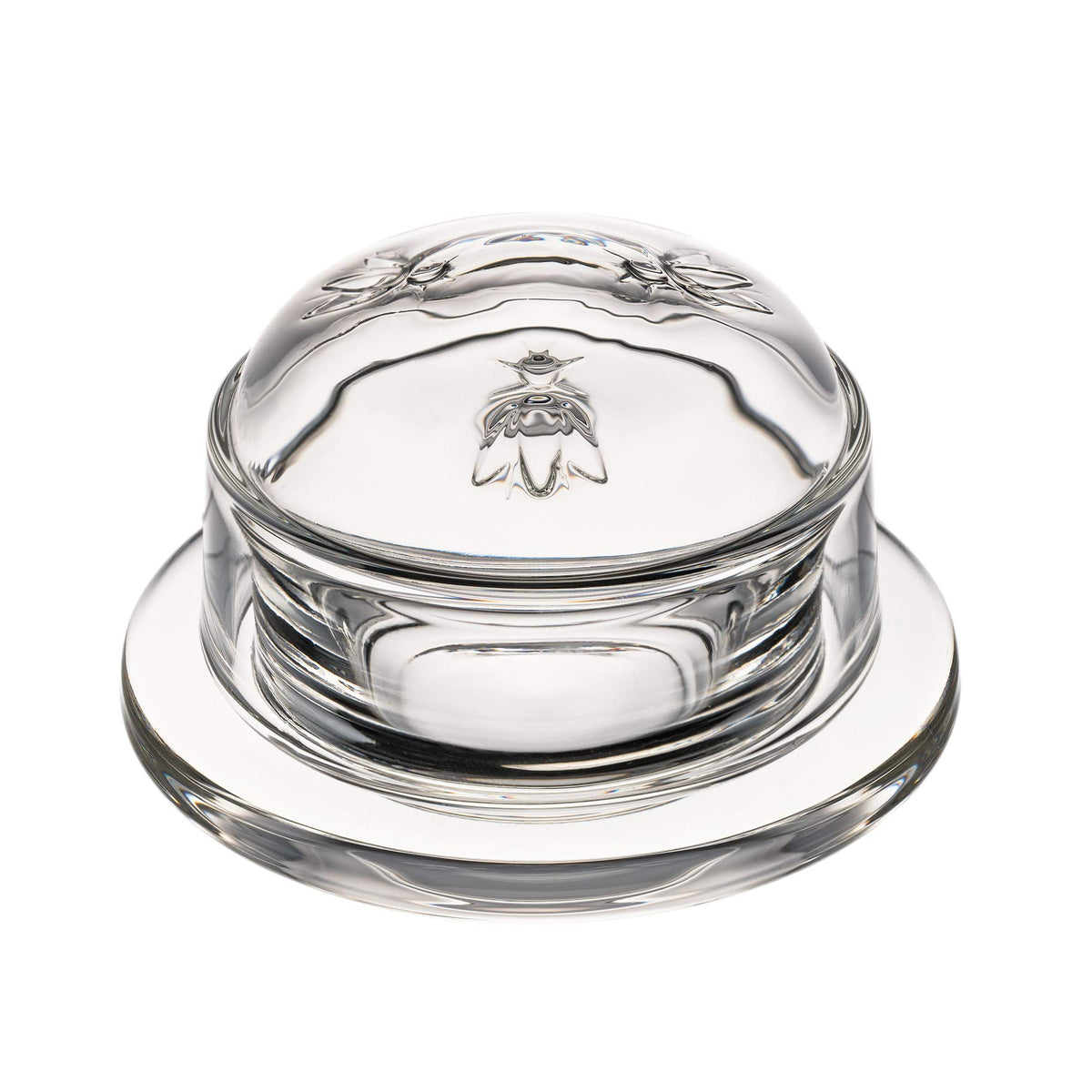 La Rochère mantequera abeja con tapa relieve, elegante para la mesa y práctica para untar.