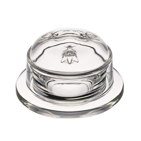 La Rochère mantequera abeja con tapa relieve, elegante para la mesa y práctica para untar.