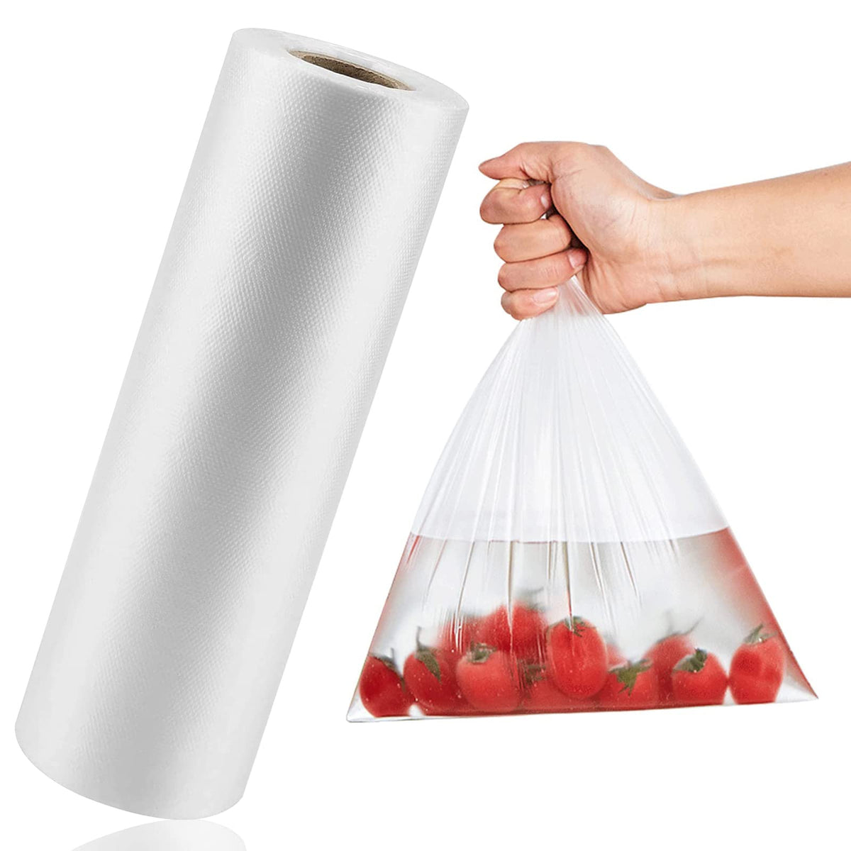 LabelMore bolsas plástico 14x20 en rollo claras, aptas para almacenar pan y vegetales
