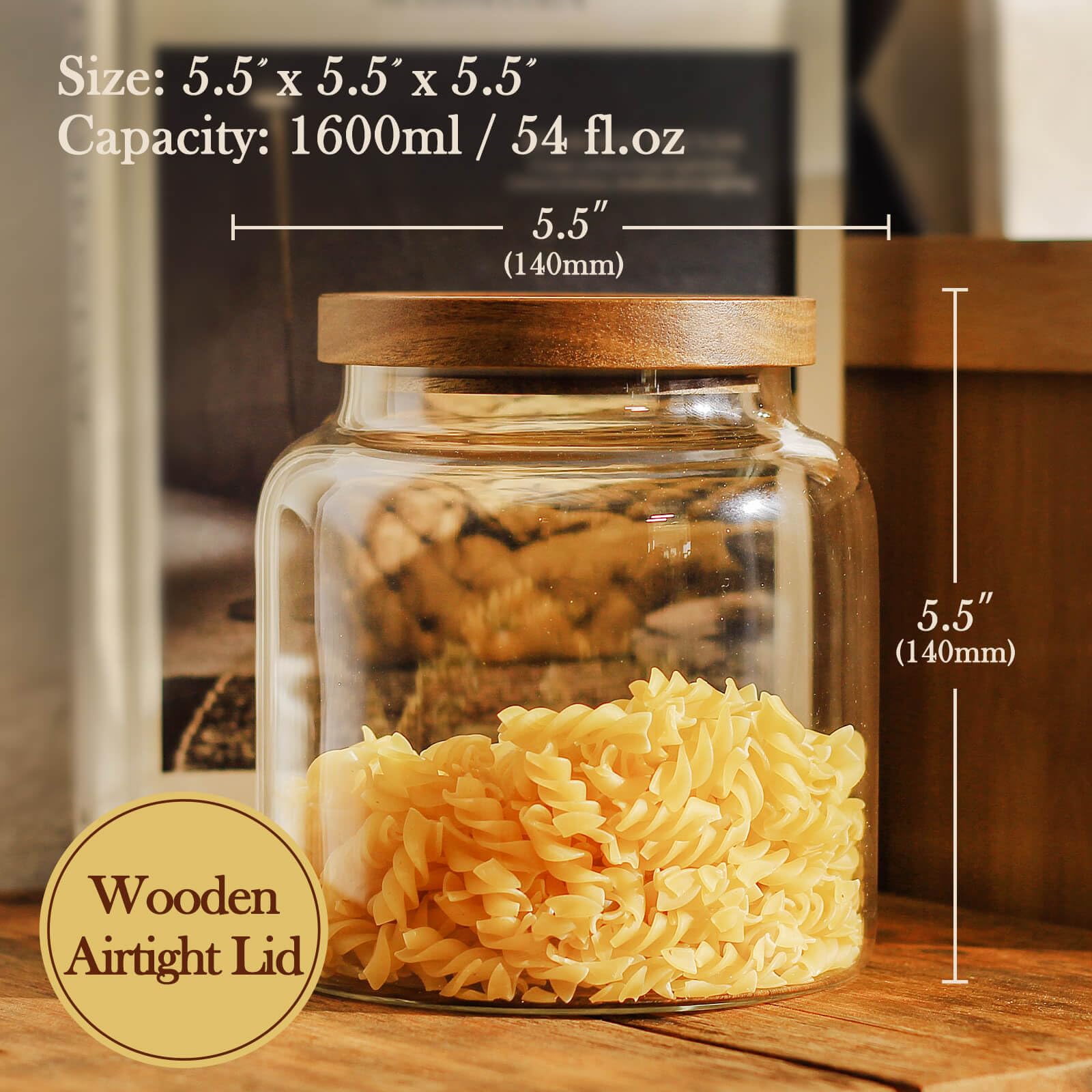 Labina Tapa de madera hermética para frascos de vidrio que sellan la humedad
