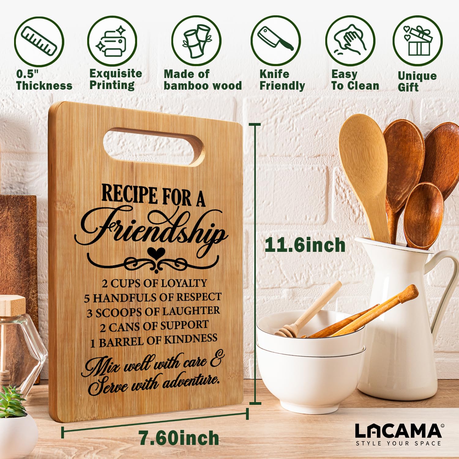Lacama tabla-corte-regalo-perfecto: ideal para cumpleaños y ocasiones especiales.
