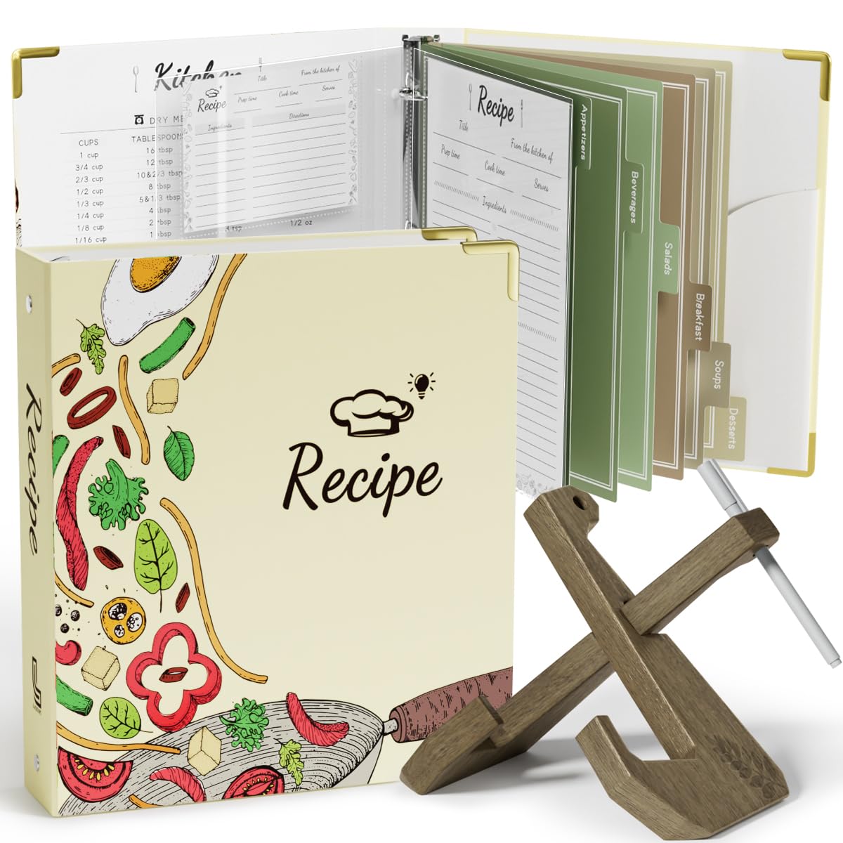 Carpeta de recetas LACRTOPE con anillos 3 para organizar tus recetas favoritas.